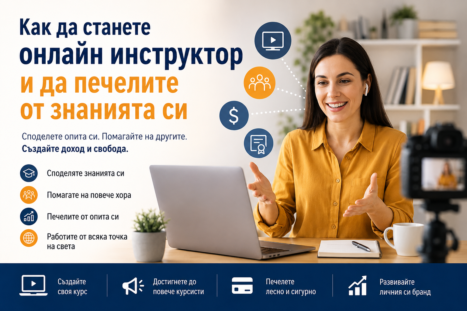 Как да станете онлайн инструктор и да печелите от знанията си