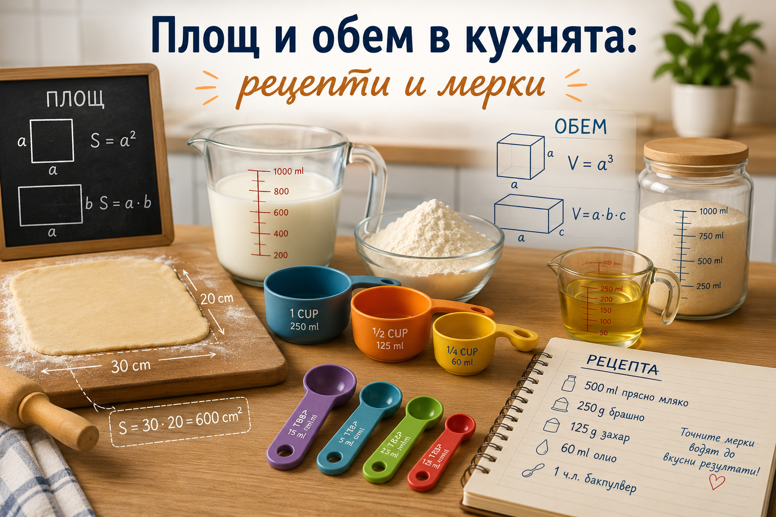 Площ и обем в кухнята: рецепти и мерки